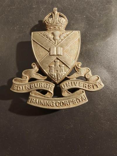 老王徽章第177期 - 英国爱丁堡大学军官训练团帽徽     礼服帽徽大尺寸    二战时期