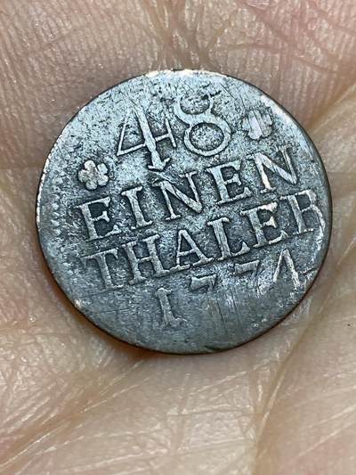 2026年第九场(总第一百七十八场）外国好品散币场(免佣金) - 稀少品种古币–德意志邦国–普鲁士王国1774年1/48泰勒银币(等值1/2格罗申，弗里德里希二世暨著名的腓特烈大帝时期，A标柏林造，250银)