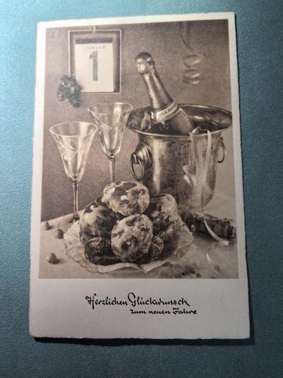 盛世勋华——号角文化勋章邮票专场拍卖第299期 - 德国（1939）1941年战地实寄明信片 新年快乐 盖战地邮局邮戳