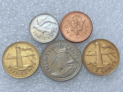 第一海外回流一元起拍收藏 散集专场  第293期 - 巴巴多斯硬币 5枚