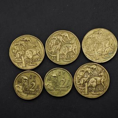 【淘币小摊】实时拍第八百四十九拍   散币银币场   满百包邮可预留二周 每周一统一发货   - 澳大利亚1-2澳元6枚