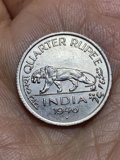 2026年第九场(总第一百七十八场）外国好品散币场(免佣金) - 英属印度1946年1/4卢比(乔治六世第六版，首发年仅发行2年)