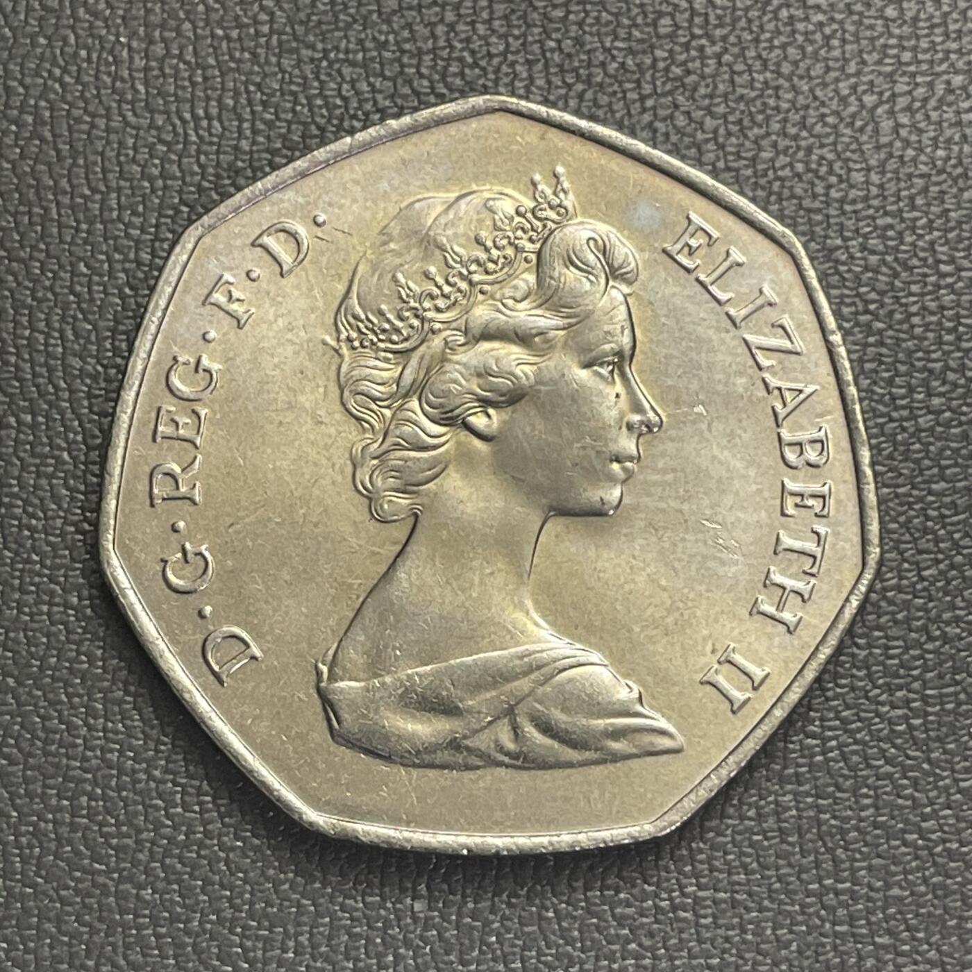 回流0120 全新 英国1973年50便士七边形纪念币 加入欧洲共同体纪念