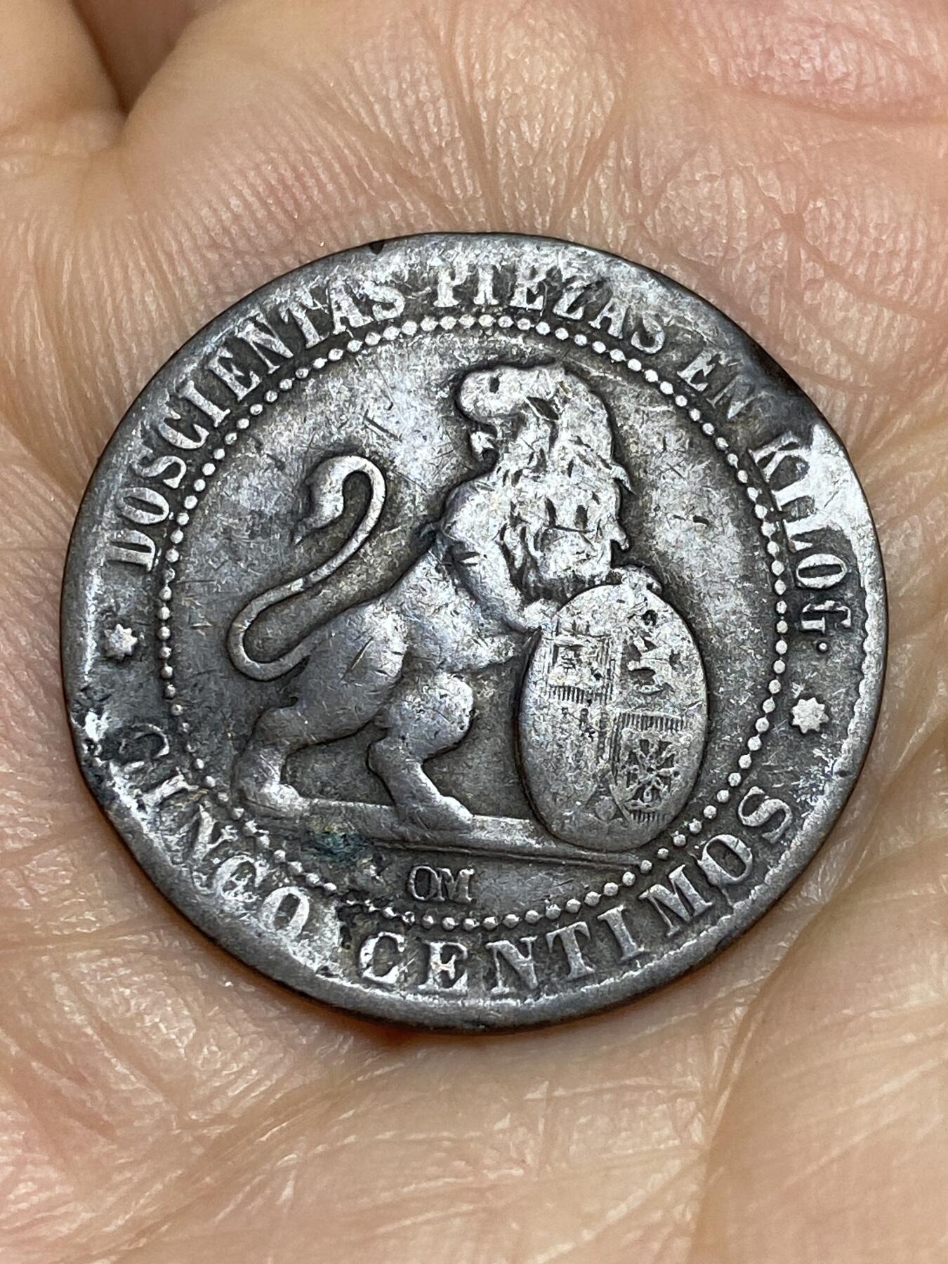 2026年第九场(总第一百七十八场）外国好品散币场(免佣金) 西班牙1870年5分(临时政府时期)