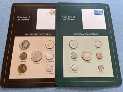 咖啡豆•收藏 2025年Jan_22th世界各国富兰克林套币拍卖 - 佛得角/荷兰-世界各国UNC硬币套币富兰克林包装