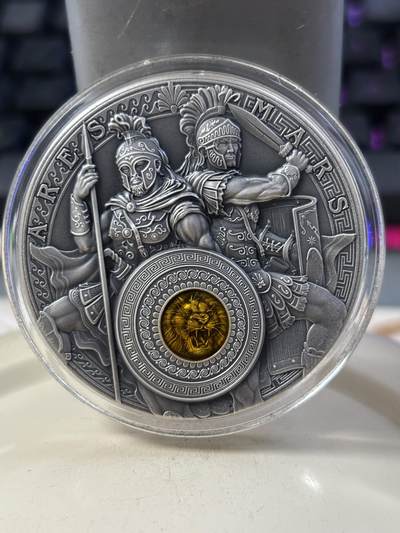 第188期拍卖 - 纽埃2021年战神阿瑞斯和马尔斯2盎司纪念，999银，发行500枚