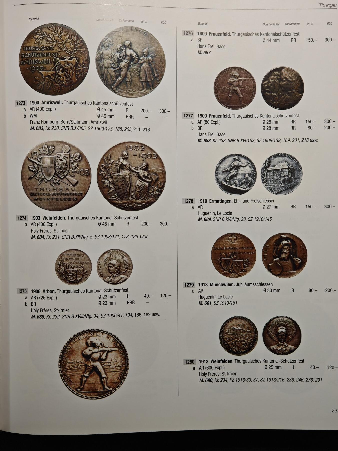 【德藏】世界币章拍卖第162期（拍品征集中~欢迎藏友联系） 98新 瑞士射击节银币及银章目录 硬壳精装 全彩铜板纸印刷 大开本 全书约408页