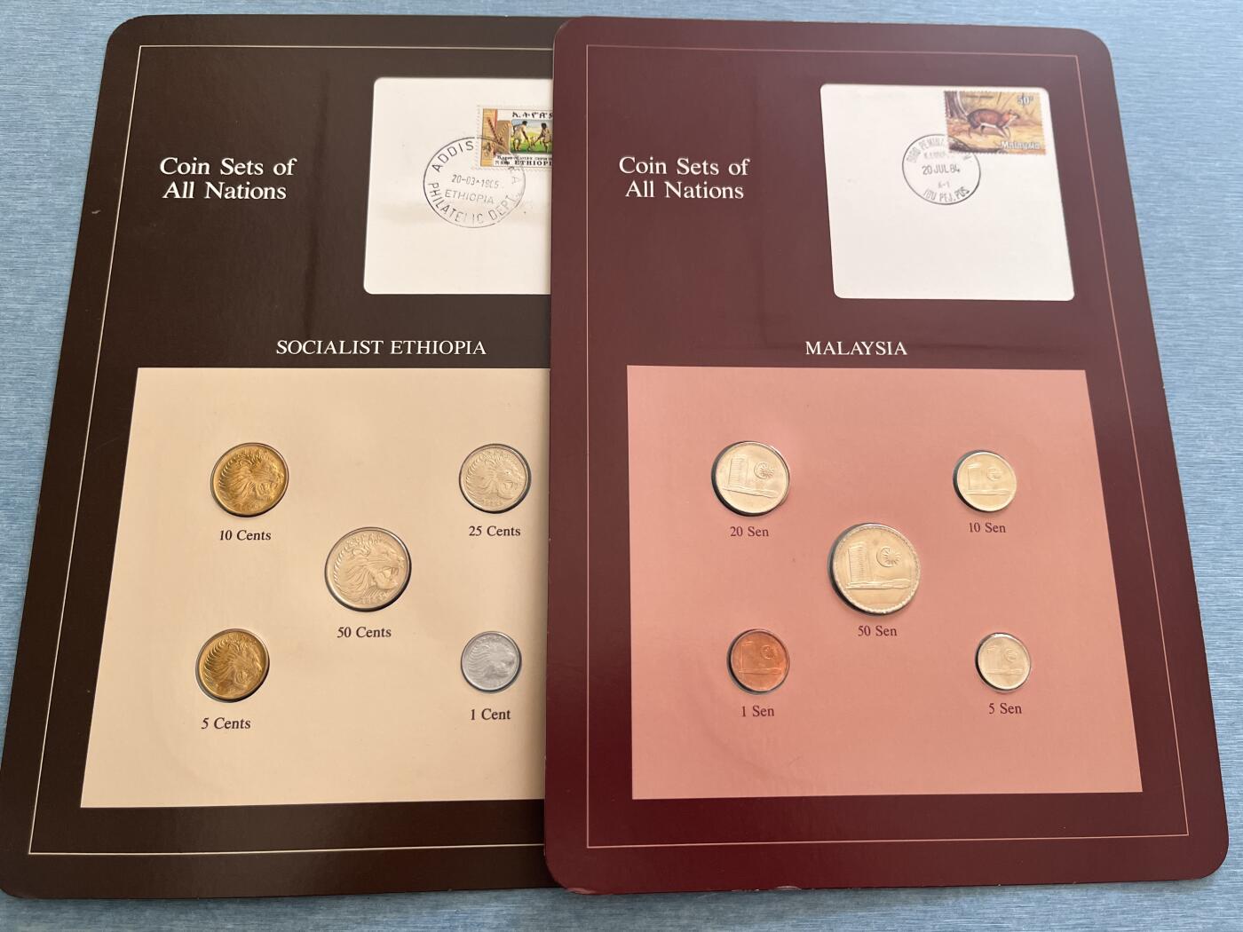 咖啡豆•收藏 2025年Jan_22th世界各国富兰克林套币拍卖 埃塞俄比亚/马来西亚-世界各国UNC硬币套币富兰克林包装