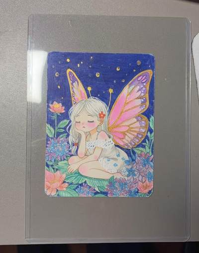 NO.21 好又多金牌大场，新店点关注不迷路！每周一站式配齐，方便凑单！（周6晚8点截拍，卖家送拍0抽成！） - 【1/1手绘卡】小蝴蝶 A5尺寸【一只蝴蝶飞过，春天就醒了】