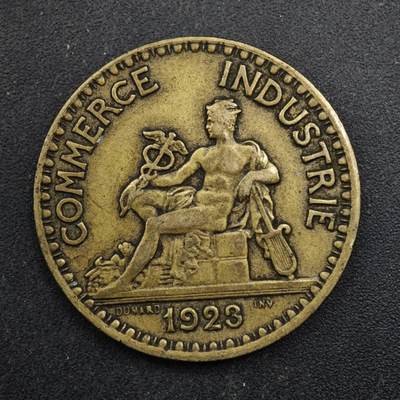 【淘币小摊】实时拍第八百四十九拍   散币银币场   满百包邮可预留二周 每周一统一发货   - 法国1923年2法郎铜币