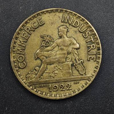 【淘币小摊】实时拍第八百四十九拍   散币银币场   满百包邮可预留二周 每周一统一发货   - 法国1922年2法郎铜币