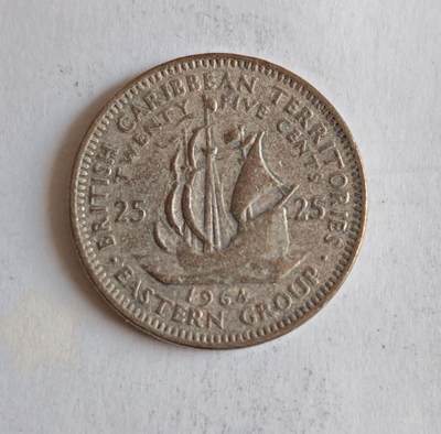外国硬币 - 英属东加勒比领地1964年25分