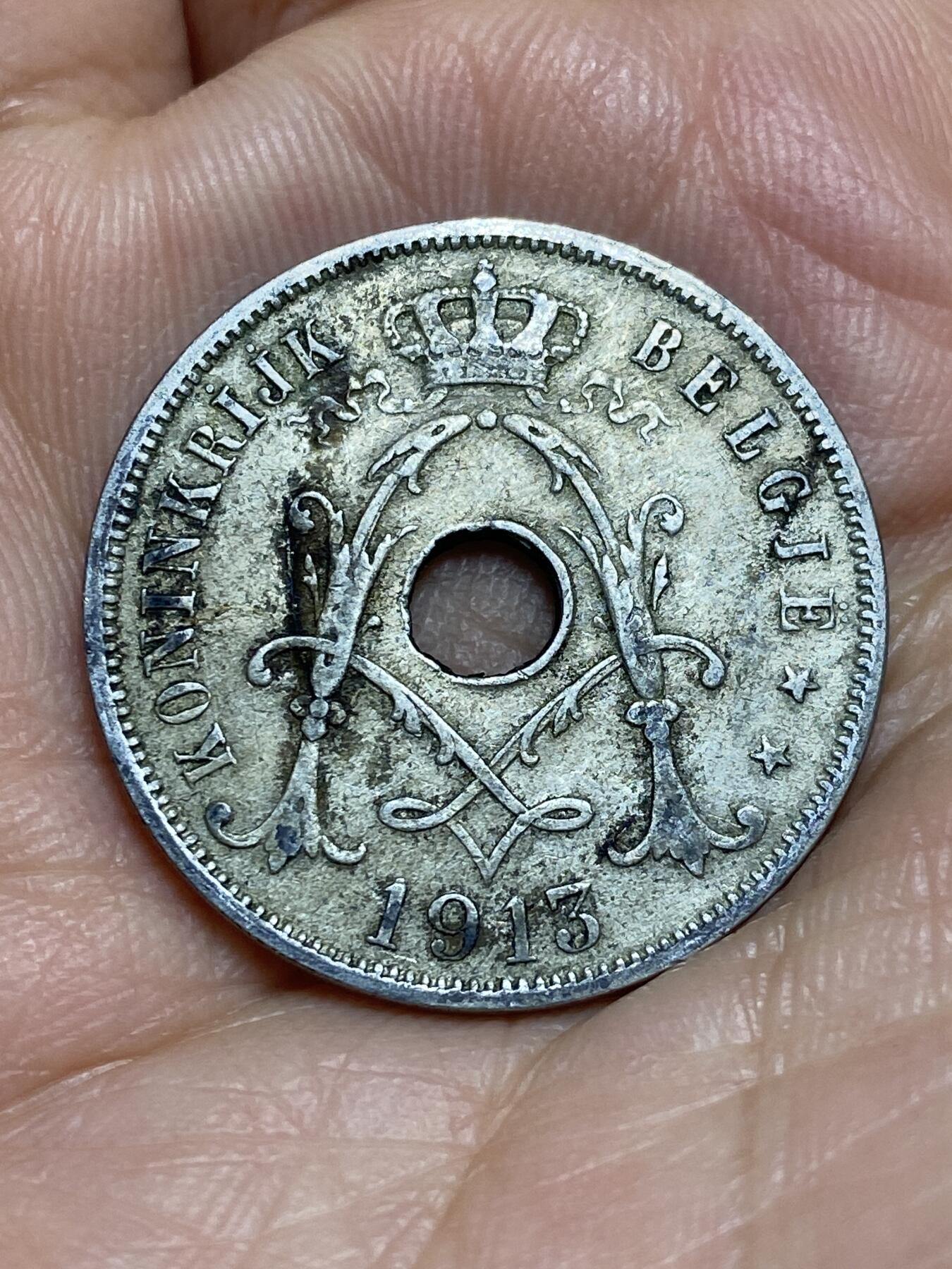 2026年第九场(总第一百七十八场）外国好品散币场(免佣金) 少见早期年份–比利时🇧🇪1913年25分(阿尔贝一世时期，荷语版)