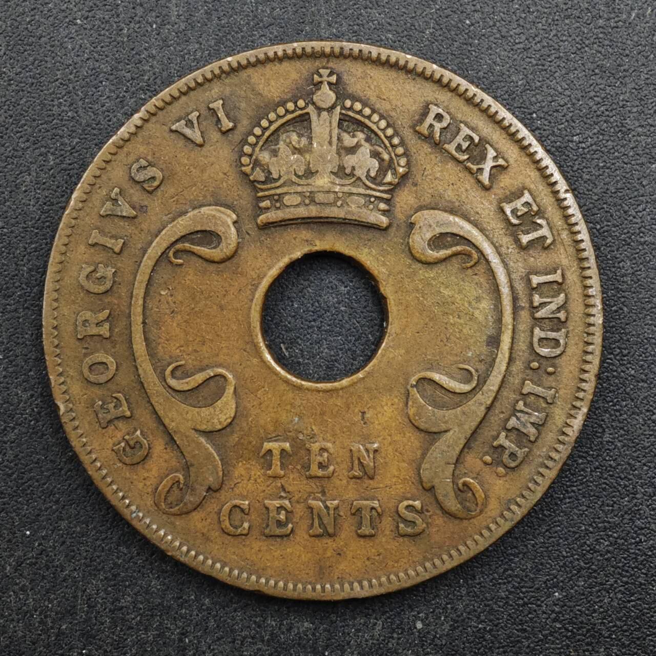 【淘币小摊】实时拍第八百四十九拍   散币银币场   满百包邮可预留二周 每周一统一发货   英属东非1941年乔治五世10分铜币