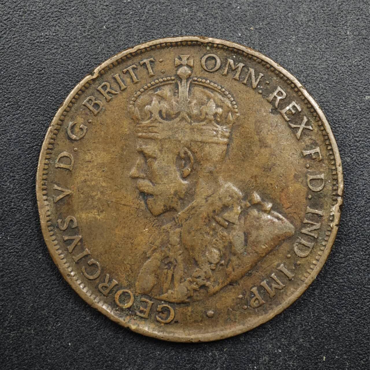 【淘币小摊】实时拍第八百四十九拍   散币银币场   满百包邮可预留二周 每周一统一发货   澳大利亚1927年乔治五世1便士铜币