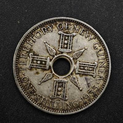 【淘币小摊】实时拍第八百四十九拍   散币银币场   满百包邮可预留二周 每周一统一发货   - 英属几内亚1935年1先令银币