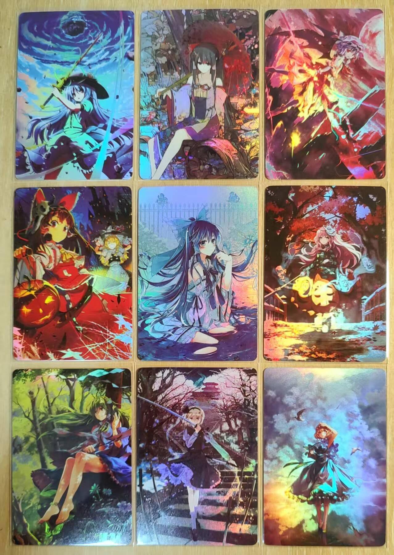 满200包邮！！龙虎卡牌-七二场（满200元包邮，无佣金，每周六结拍，欢迎送拍） 折光彩闪9张 东方PROJECT动漫卡牌 一套