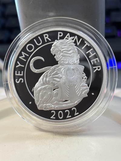 第188期拍卖 - 英国2022纹章皇家兽系列1西摩黑豹精制1盎司银币，999银，发行6000枚