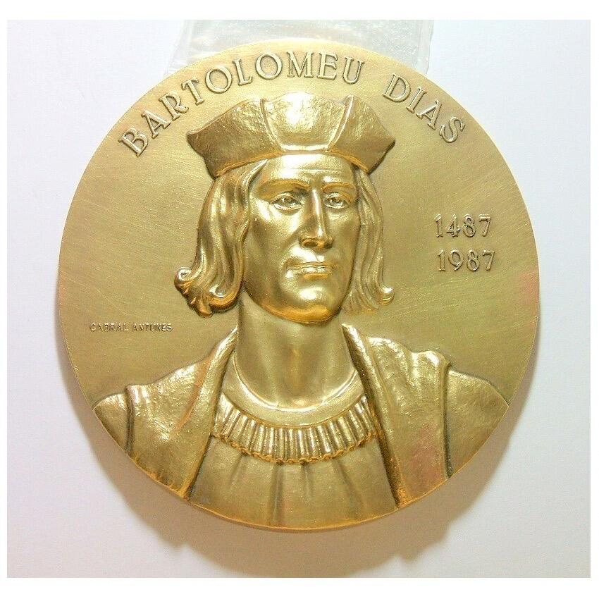 【艺术】葡萄牙艺术大章 航海家迪亚士发现好望角500年 高浮雕精制巨型铜章 90MM 267克