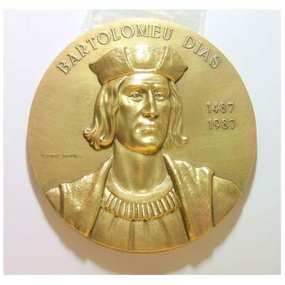 【艺术】葡萄牙艺术大章 航海家迪亚士发现好望角500年 高浮雕精制巨型铜章 90MM 267克 - 【艺术】葡萄牙艺术大章 航海家迪亚士发现好望角500年 高浮雕精制巨型铜章 90MM 267克