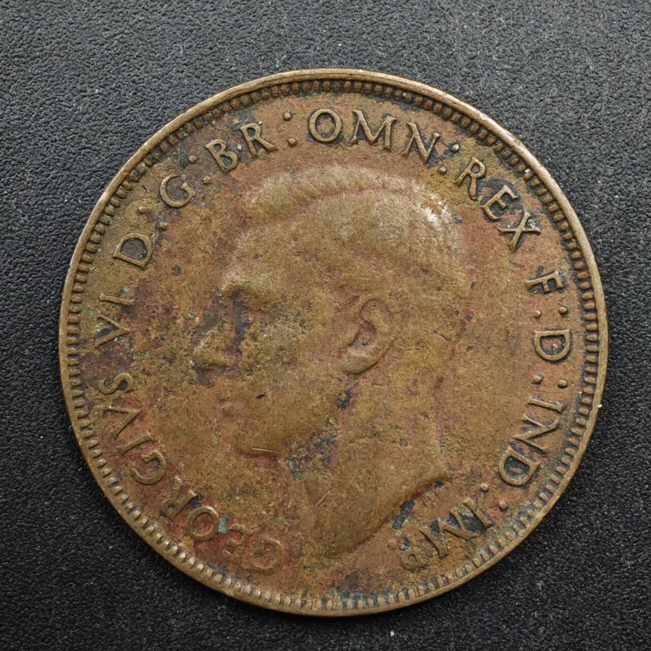 【淘币小摊】实时拍第八百四十九拍   散币银币场   满百包邮可预留二周 每周一统一发货   澳大利亚1939年乔治六世1便士铜币