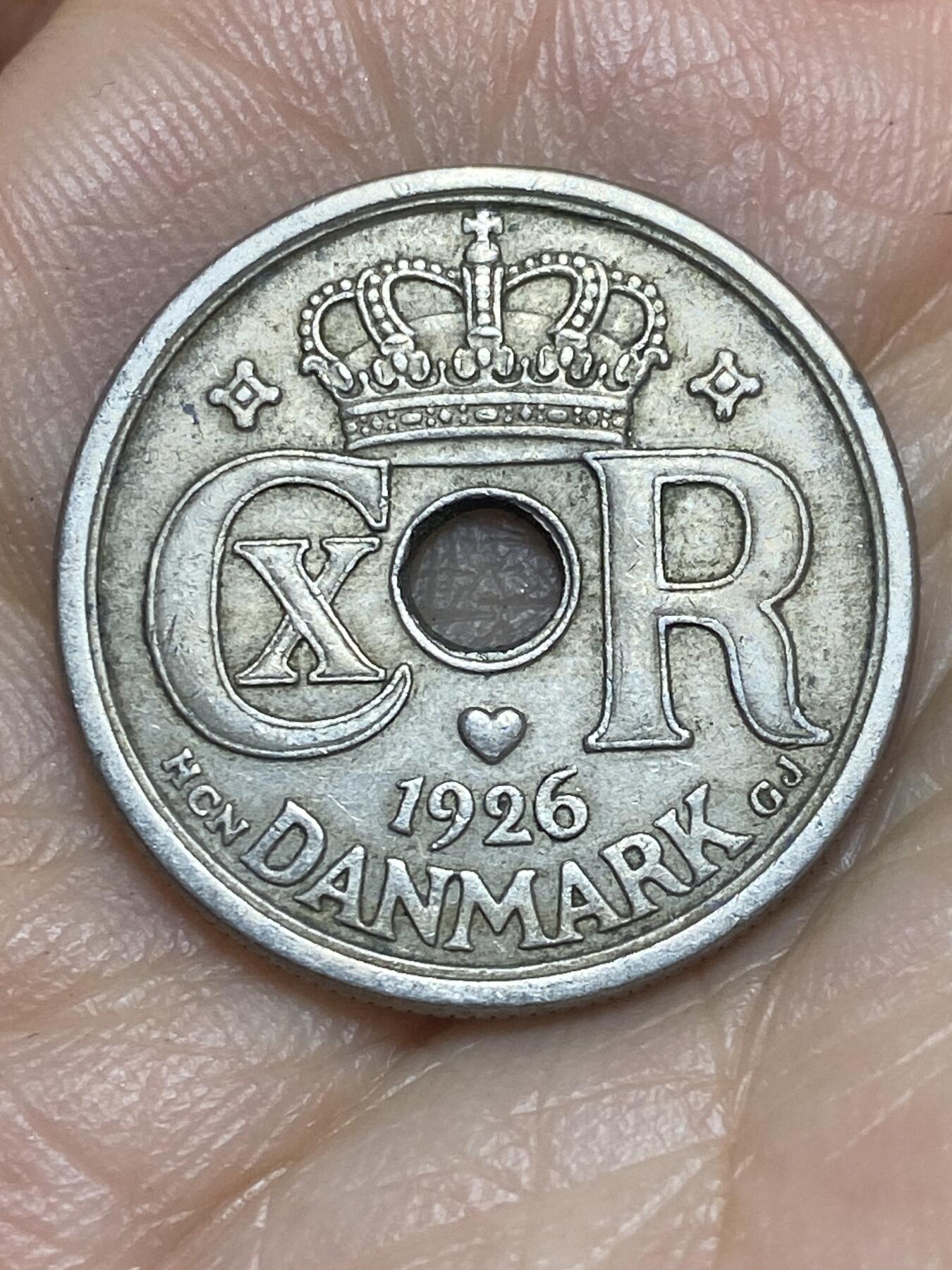 2026年第九场(总第一百七十八场）外国好品散币场(免佣金) 丹麦🇩🇰1926年25欧尔(克里斯蒂安十世第四版，HCN; GJ版，关门年仅发行3年)