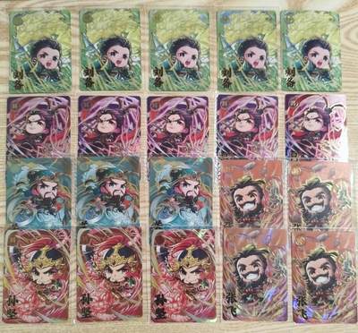 光影卡牌第28期，各家亲签，各家套卡，持续收拍品 - 卡游三国多宫卡20张，刘关张＋吕布＋孙坚，金彩工艺