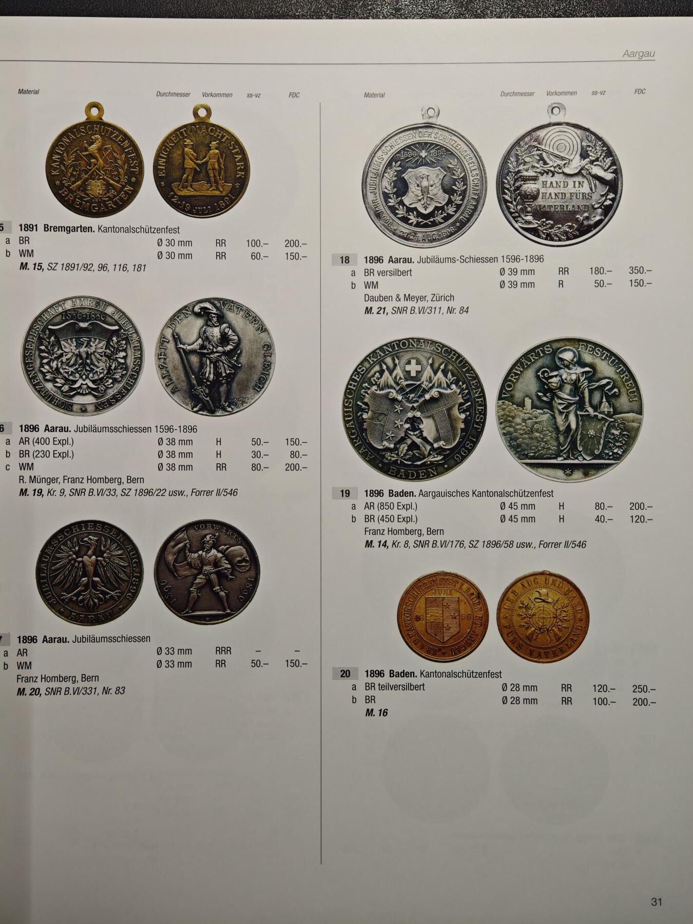 【德藏】世界币章拍卖第162期（拍品征集中~欢迎藏友联系） 98新 瑞士射击节银币及银章目录 硬壳精装 全彩铜板纸印刷 大开本 全书约408页