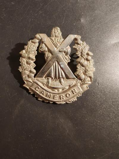 老王徽章第177期 - 英国卡梅伦步兵团帽徽    一战时期