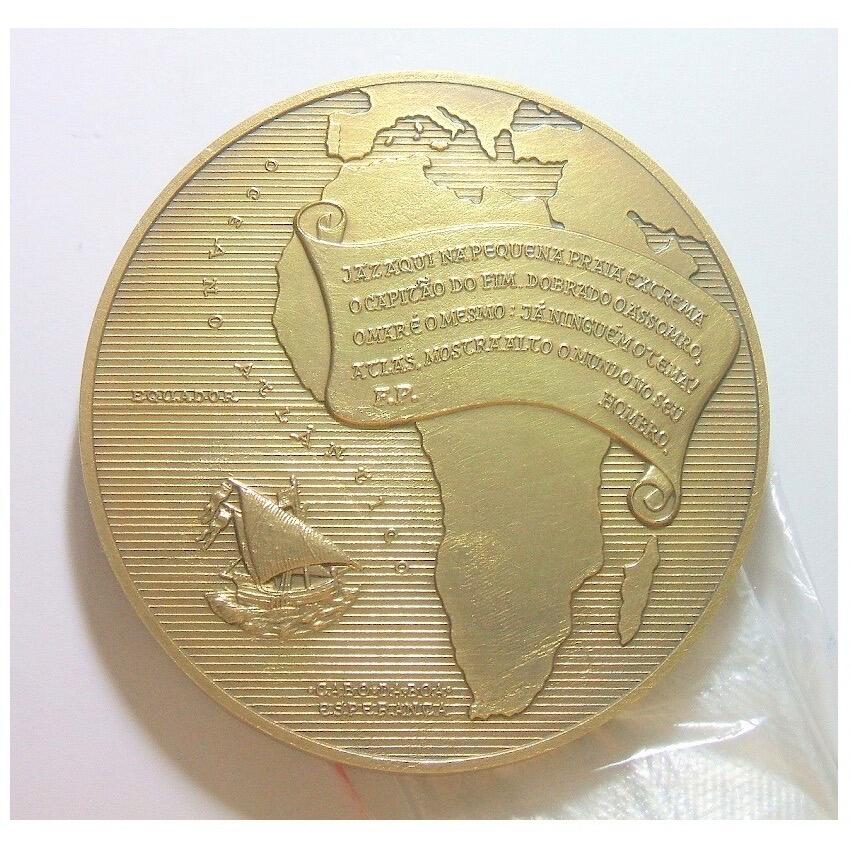 【艺术】葡萄牙艺术大章 航海家迪亚士发现好望角500年 高浮雕精制巨型铜章 90MM 267克