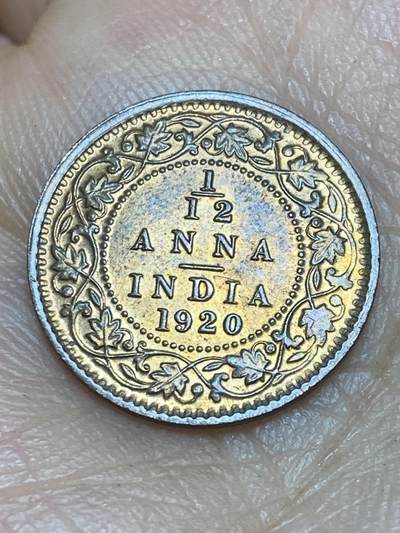 2026年第九场(总第一百七十八场）外国好品散币场(免佣金) - 带光好品–英属印度1920年1/12安娜(乔治五世时期，c版加尔各答造)