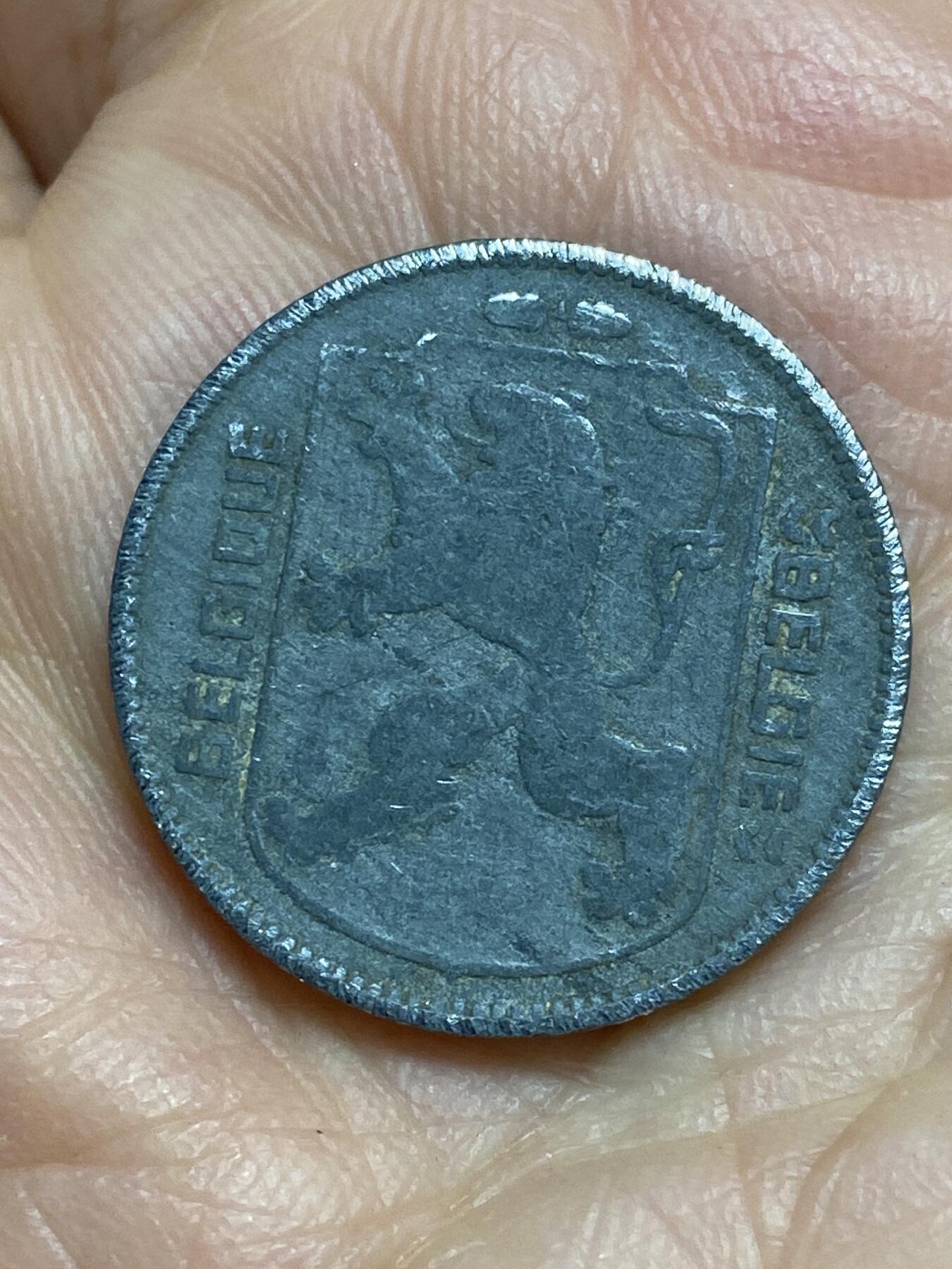 2026年第九场(总第一百七十八场）外国好品散币场(免佣金) 比利时🇧🇪1943年1法郎(二战德国占领时期，左法语右荷语版)