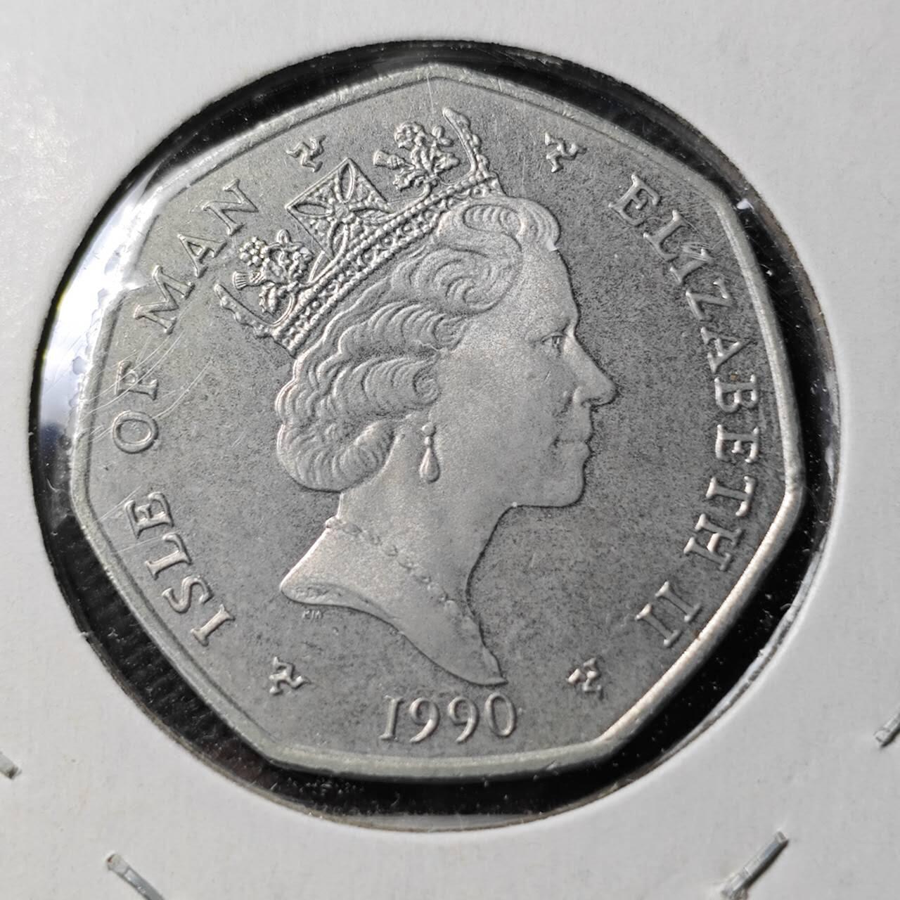 KK钱币收藏小铺  第400期  百期特拍（四拍之四）2月预留时间 周末发货  1990马恩岛50便士纪念币 圣诞节系列