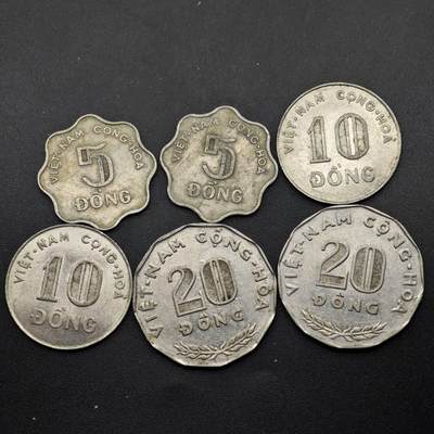 【淘币小摊】实时拍第八百四十九拍   散币银币场   满百包邮可预留二周 每周一统一发货   - 越南5-10-20盾6枚