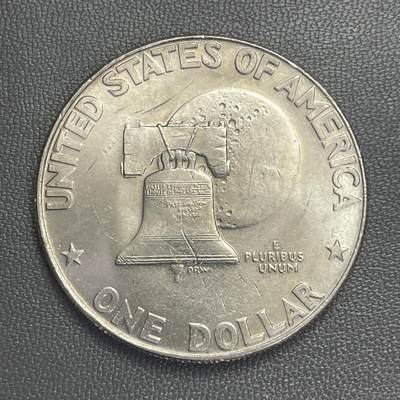 回流0120 - 美国1976年1美元建国200周年纪念币 艾森豪威尔/自由钟、月球 致敬艾森豪威尔任内推动的阿波罗登月计划
