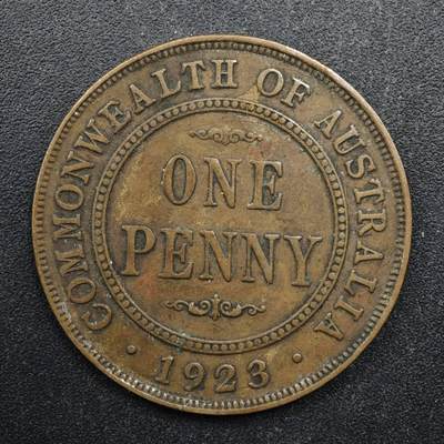 【淘币小摊】实时拍第八百四十九拍   散币银币场   满百包邮可预留二周 每周一统一发货   - 澳大利亚1923年乔治五世1便士铜币