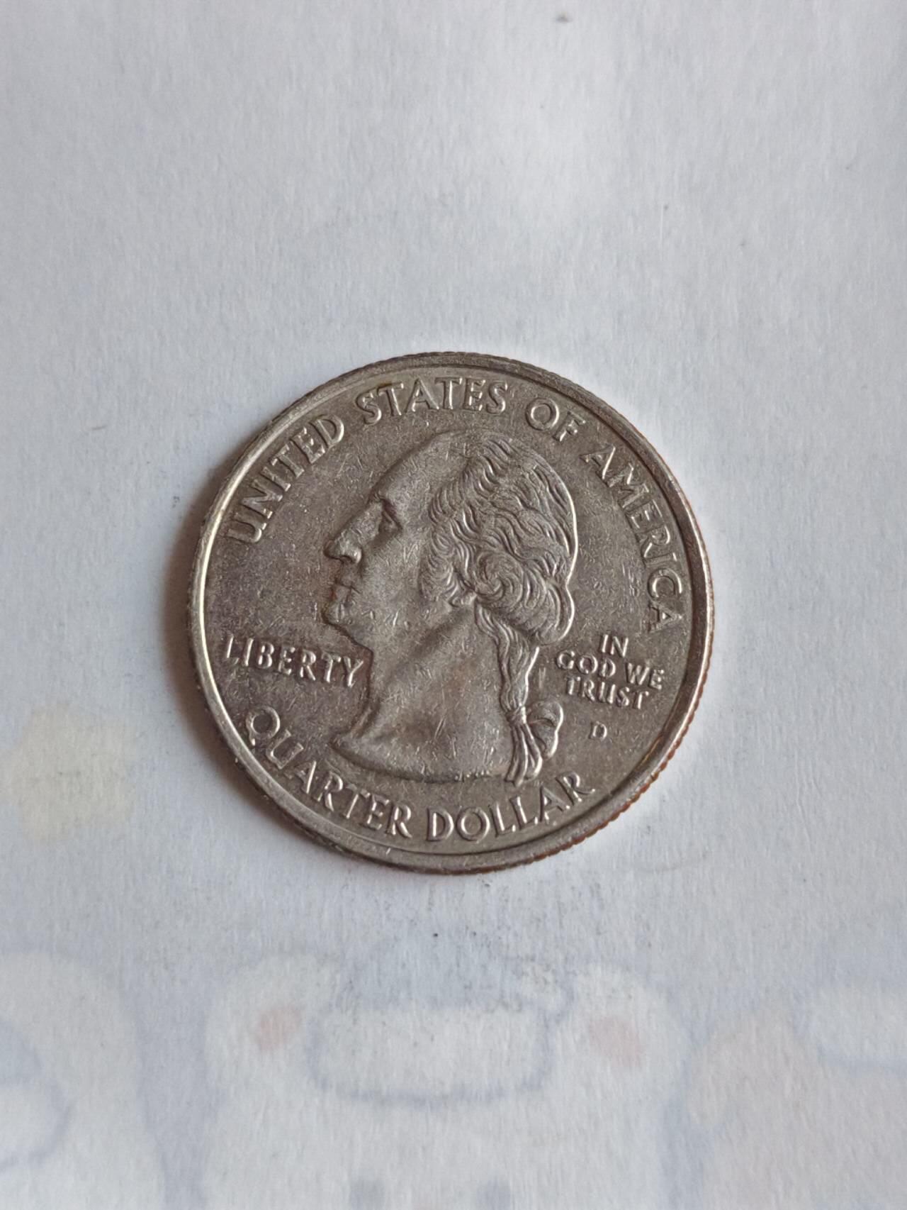 外国硬币 美国1999年启动50州纪念25分币计划，每年发行5枚代表不同州的纪念币