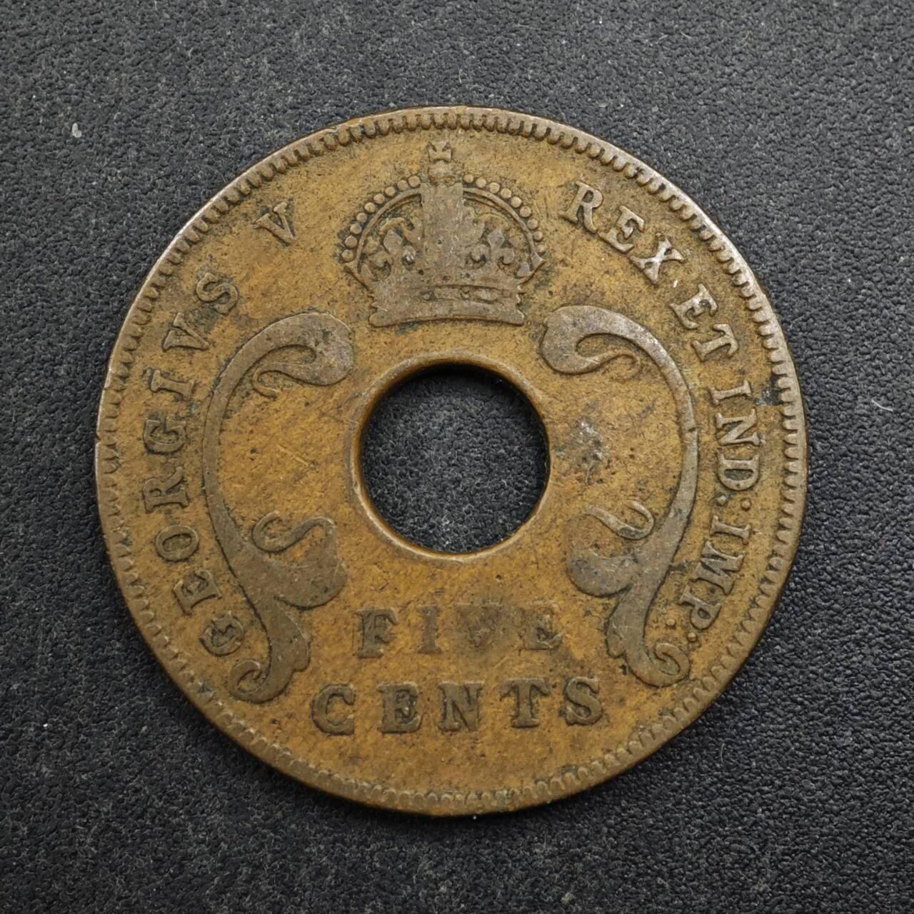 【淘币小摊】实时拍第八百四十九拍   散币银币场   满百包邮可预留二周 每周一统一发货   英属东非1935年乔治五世5分铜币