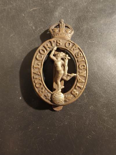 老王徽章第177期 - 英国皇家通信团帽徽    一战时期