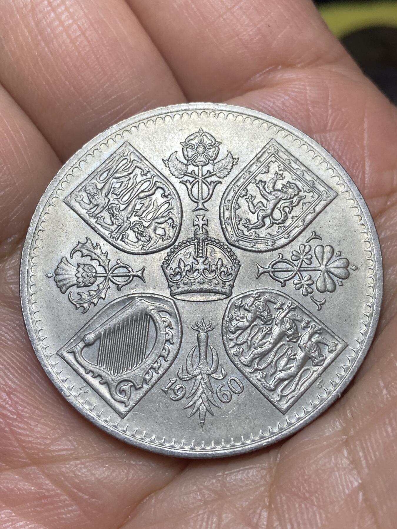 2026年第九场(总第一百七十八场）外国好品散币场(免佣金) 英国🇬🇧1960年5先令(伊丽莎白二世青年桂冠，纽约英国博览会纪念币)