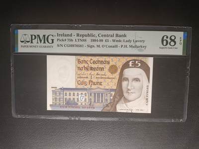 2026一月第三期，总213期 - 爱尔兰1996年5镑PMG68epq，慈善家马克欧丽修女和爱尔兰文教育