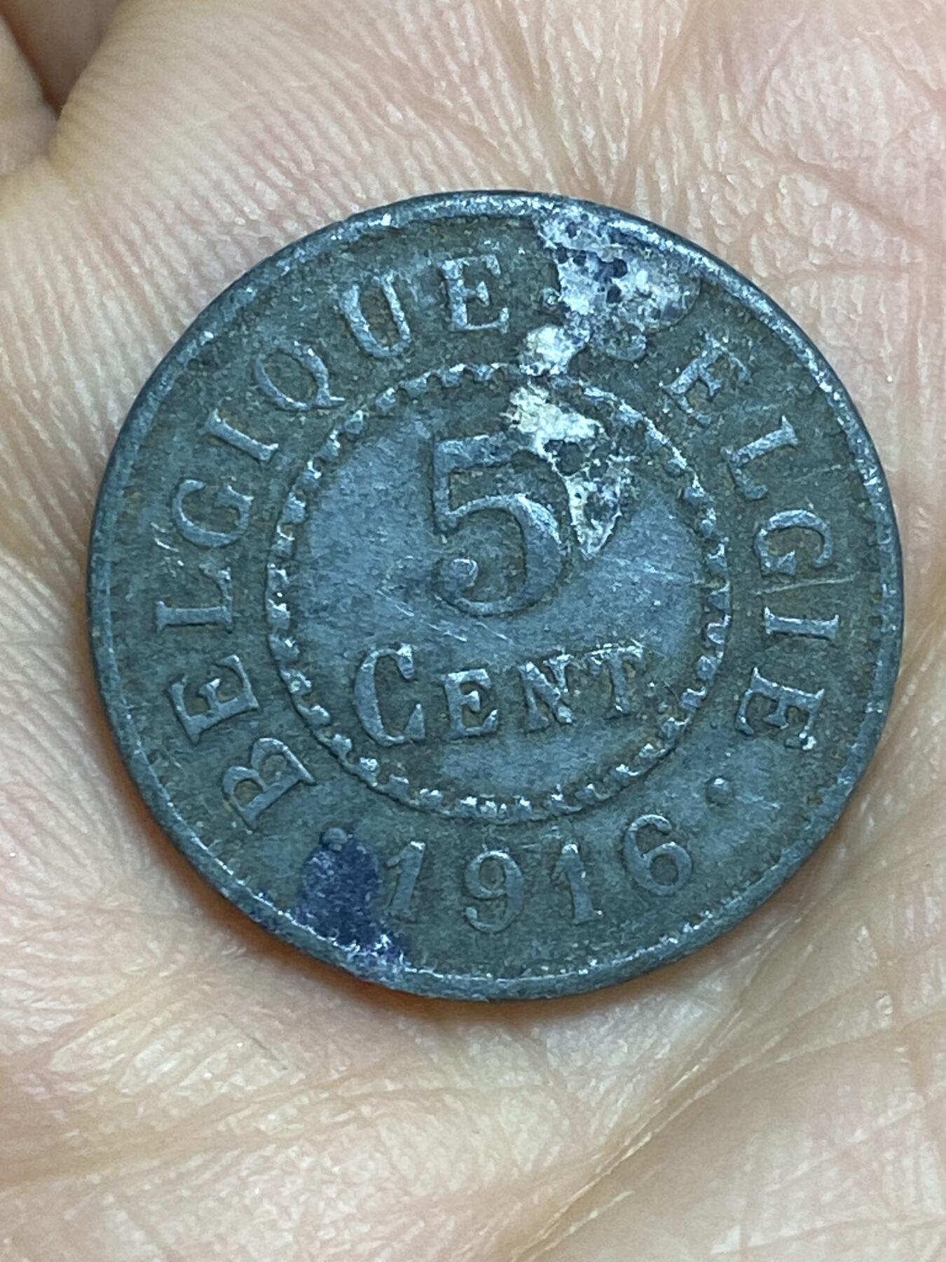 2026年第九场(总第一百七十八场）外国好品散币场(免佣金) 比利时🇧🇪1916年5分(一战德国占领时期)