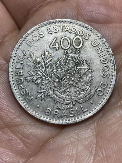 2026年第九场(总第一百七十八场）外国好品散币场(免佣金) - 巴西🇧🇷1901单年份400瑞斯(共和国时期第一版)