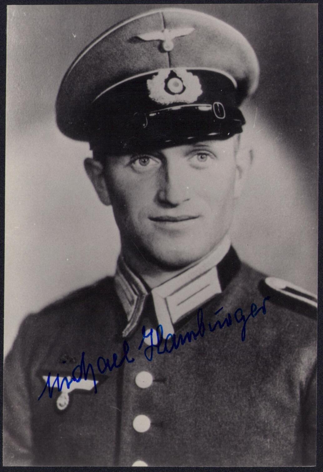 小驴勋章奖章收藏1月17日周六晚六点拍卖（珍爱和平，收藏战争，铭记历史，勿忘国耻，忠党爱国。有偿代拍，送拍规则在简介最后，参拍须阅读规则后再参拍，关系到运费包装发货时效真假辨别等关键信息，拍卖时不再发原图，看大图店主微信码在拍卖店铺介绍里） 363人民掷弹师Michael Hamburger战后亲签