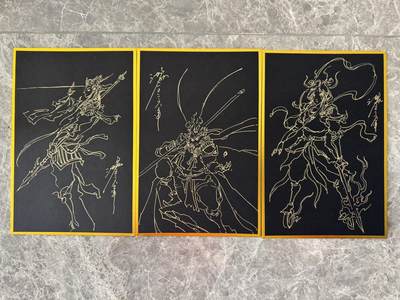 寸草不生拍卖第十八期  - 【亲签简绘】沈鑫色纸 简绘 3张 反骨仔3张 十分精美