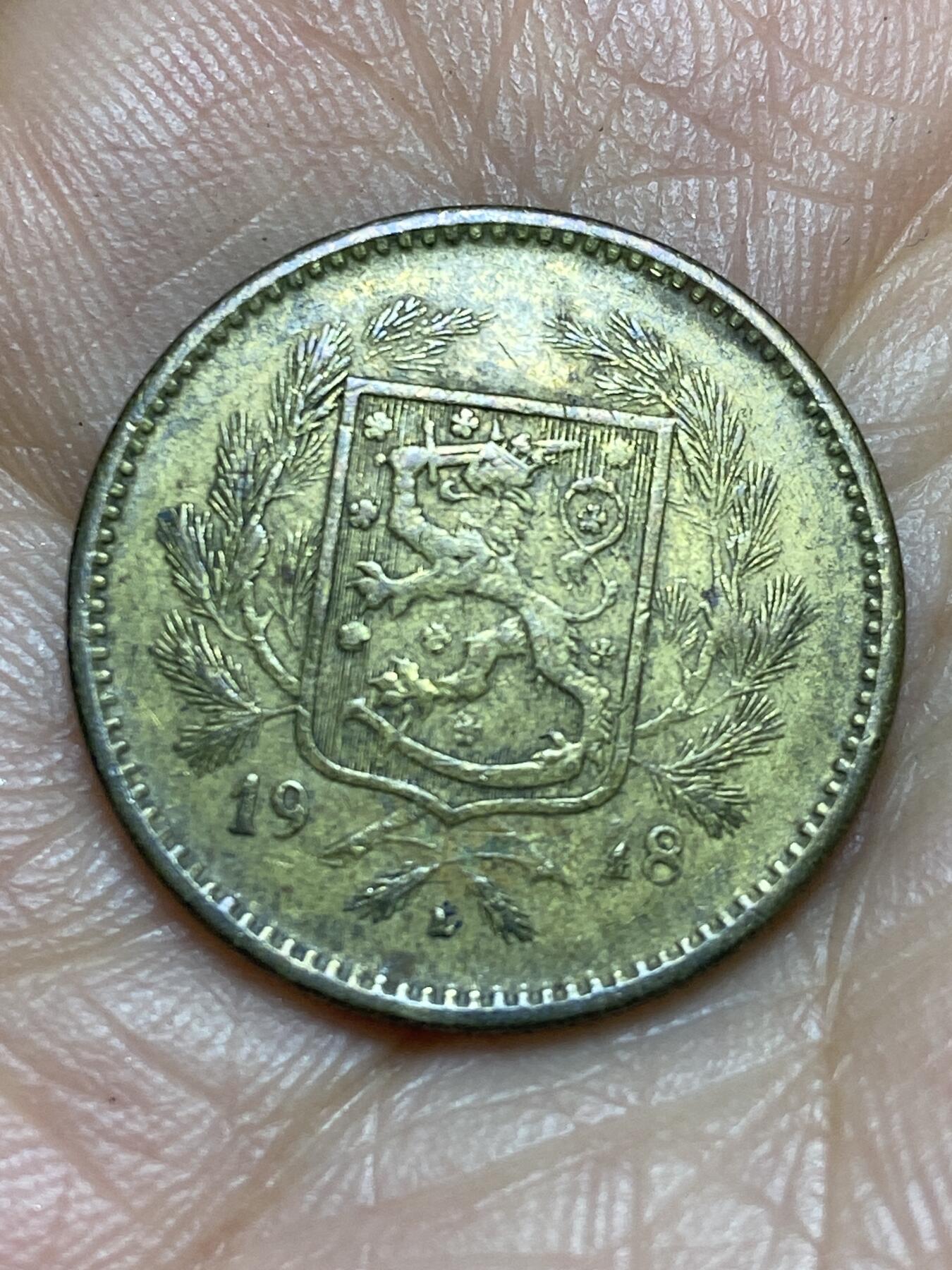 2026年第九场(总第一百七十八场）外国好品散币场(免佣金) 芬兰🇫🇮1948年5马克(独立后第二版，L标)