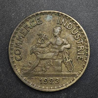 【淘币小摊】实时拍第八百四十九拍   散币银币场   满百包邮可预留二周 每周一统一发货   - 法国1923年2法郎铜币