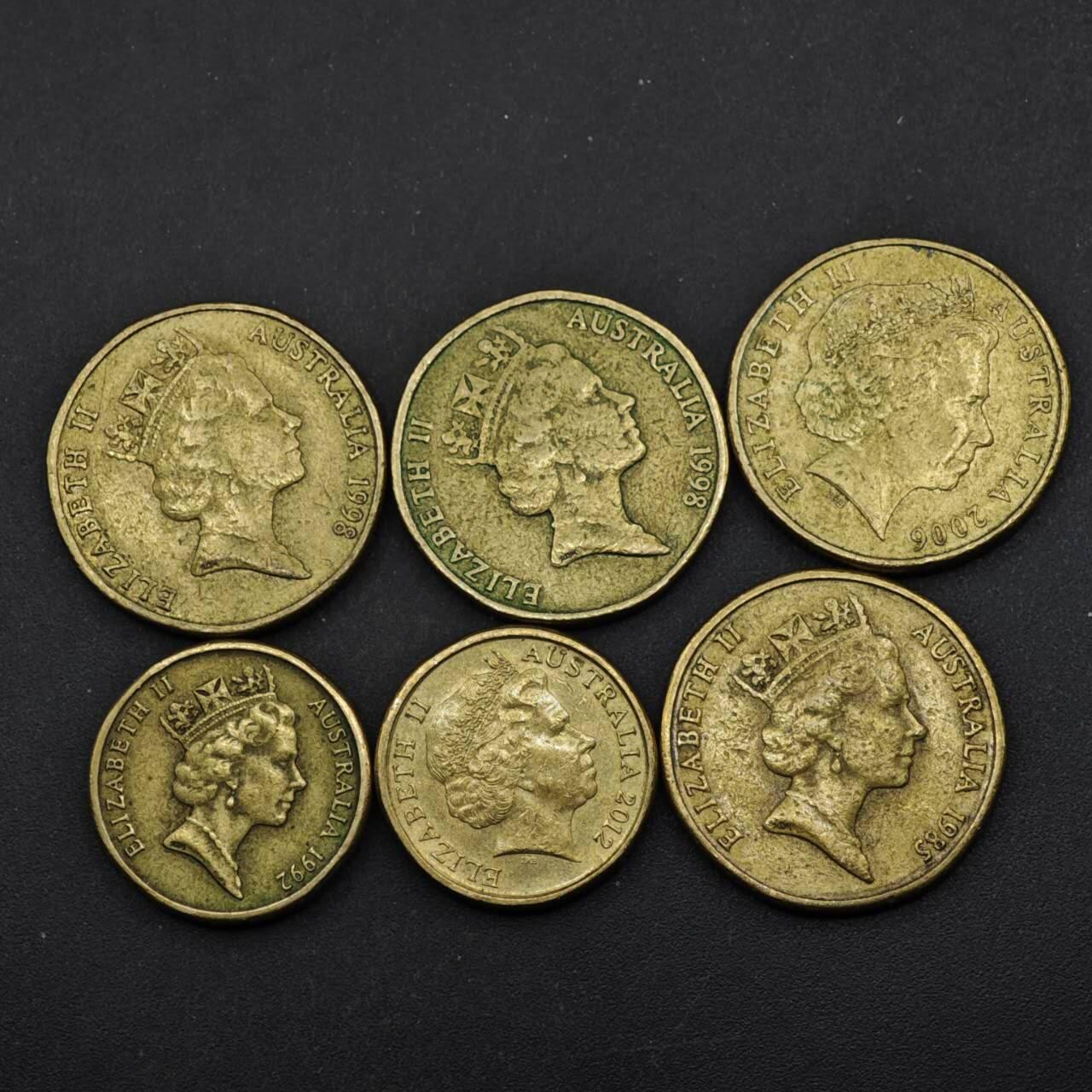 【淘币小摊】实时拍第八百四十九拍   散币银币场   满百包邮可预留二周 每周一统一发货   澳大利亚1-2澳元6枚