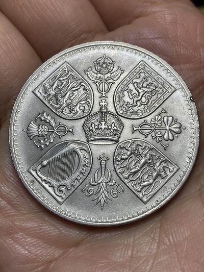 2026年第九场(总第一百七十八场）外国好品散币场(免佣金) - 英国🇬🇧1960年5先令克朗型大币(伊丽莎白二世青年桂冠，纽约英国博览会纪念币)