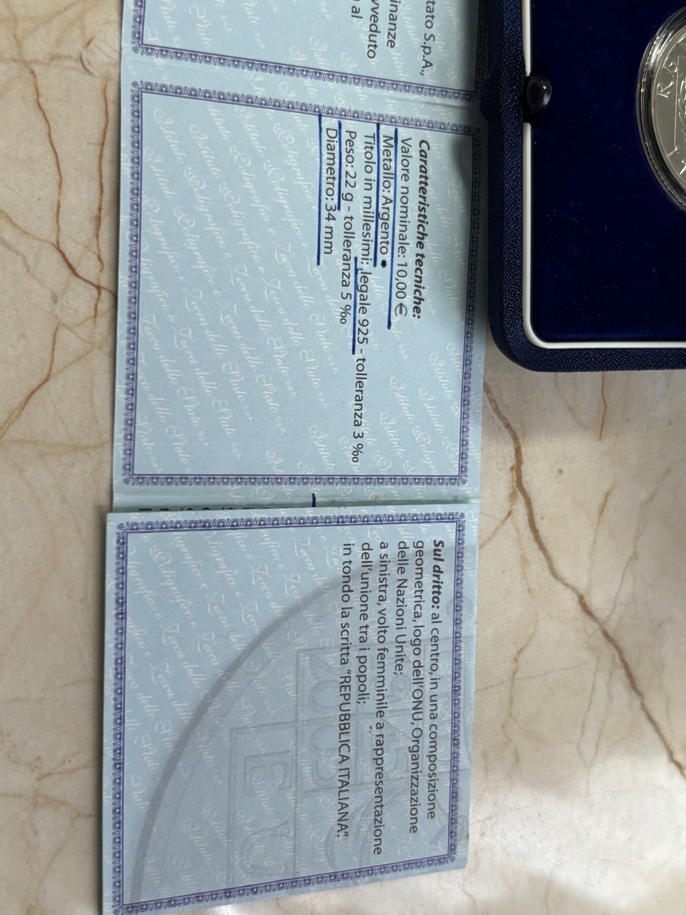 第188期拍卖 意大利2003年欧盟轮值主席国欧罗巴女神磨砂银币，925银，22克，有氧化